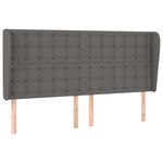 vidaXL Tête de lit avec oreilles Gris 183x23x118/128 cm Similicuir