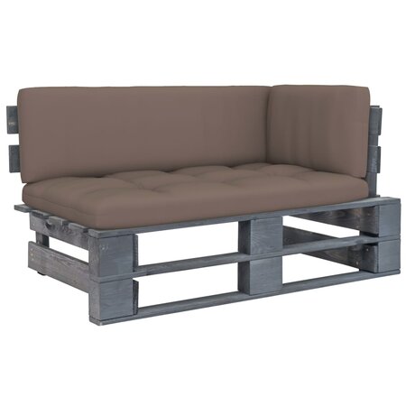 vidaXL Canapé d'angle palette de jardin Gris Bois de pin imprégné