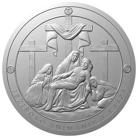 Pièce de monnaie en Argent g 42 Millésime 2023 JESUS TAKEN DOWN FROM THE CROSS