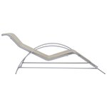 vidaXL Chaise longue Textilène et aluminium Crème