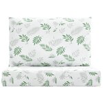 vidaXL Coussins de palette 2 Pièces motif de feuilles tissu Oxford
