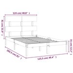 vidaXL Cadre de lit Gris Bois massif 120x200 cm