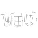 Rousseau Ensemble de tables d'appoint 3 Pièces Covera Métal Multicolore