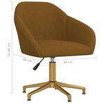vidaXL Chaise pivotante de salle à manger Marron Velours
