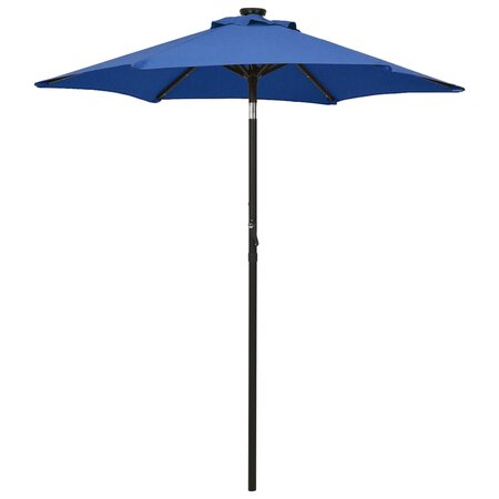 vidaXL Parasol avec lumières LED Bleu azuré 200x211 cm Aluminium