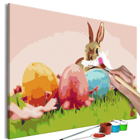 Tableau à peindre par soi-même - easter rabbit l x h en cm 60x40