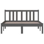 vidaXL Cadre de lit Gris Bois massif 120x200 cm