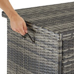 Tectake coffre de jardin kiruna en rotin synthétique 120x55x61 5cm 270 l - gris