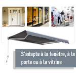 Auvent manuel de jardin terrasse store aluminium retractable 4L x 3l m gris