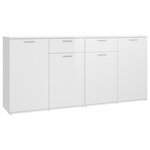 vidaXL Buffet Blanc brillant 160x36x75 cm Aggloméré