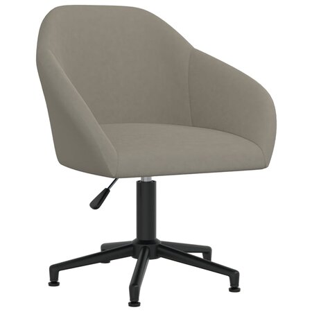 vidaXL Chaise pivotante de salle à manger Gris clair Velours