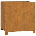 vidaXL Jardinières avec pieds 2 Pièces Rouillé 49x47x50 cm Acier corten