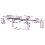 vidaXL Cadre de lit Noir Bois massif 75x190 cm Petit simple