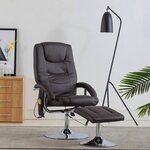 vidaXL Fauteuil de massage avec repose-pied marron similicuir