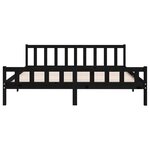 vidaXL Cadre de lit Noir Bois massif 200x200 cm