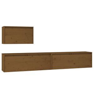 vidaXL Meubles TV 3 Pièces Marron miel Bois massif de pin