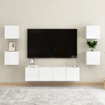 vidaXL Ensemble de meubles TV 6 Pièces Blanc brillant Aggloméré