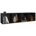 vidaXL Bibliothèque/Meuble TV Noir 36 x 30 x 143 cm Aggloméré