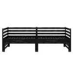 vidaXL Lit coulissant Noir Bois de pin massif 2x(90x200) cm