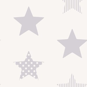 Kids at Home Papier peint Superstar Argenté et blanc