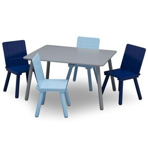 Delta children ensemble de table et chaises d'enfant gris et bleu