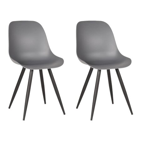 LABEL51 Chaises à manger lot de 2 Monza 46x54x88 cm anthracite