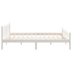 vidaXL Cadre de lit blanc bois massif 150x200 cm très grand