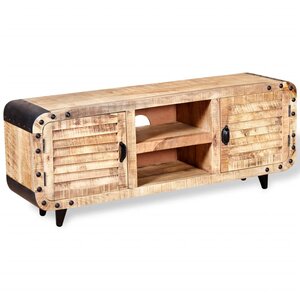 vidaXL Meuble TV Bois de manguier massif 120 x 30 x 50 cm