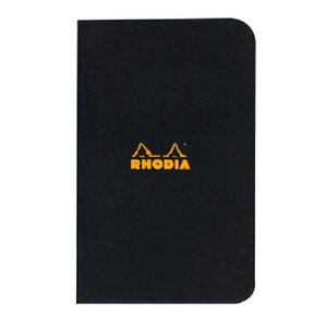 Rhodia - Cahier piqué noir, 7,5 x 12 cm, 5x5, 48 pages non microperforées