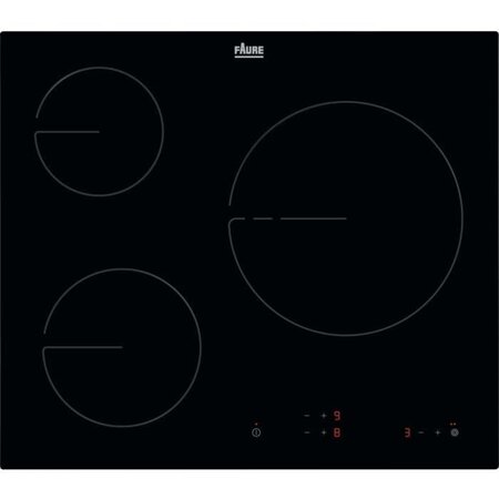 ELECTROLUX - Plaque de cuisson vitrocéramique - 3 zones - 5700W - L59 x P52cm - Revêtement verre - Noir