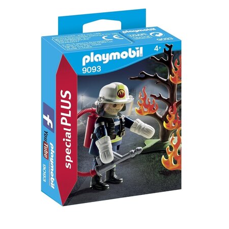 PLAYMOBIL 9093 Special Plus - Pompier Avec Arbre En Feu