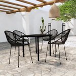 vidaXL Ensemble de salle à manger de jardin 5 Pièces Noir
