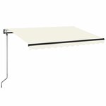 vidaXL Auvent automatique avec capteur de vent et LED 350x250 cm Crème
