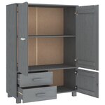 vidaXL Garde-robe HAMAR Gris foncé 99x45x137 cm Bois massif de pin