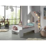 CASAMI Lit cabane 70x140 cm + Armoire 1 porte Rose