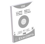 Paquet 100 Fiches Sous Film - Bristol Quadrillé 5x5 Non Perforé 210x297mm - Blanc - X 10 - Exacompta