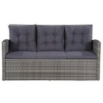 vidaXL Salon de jardin 6 Pièces avec coussins Résine tressée Gris