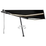 vidaXL Auvent automatique et capteur de vent/LED 450x300 cm Anthracite