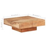 Vidaxl table basse 80x80x28 cm bois d'acacia massifdollars