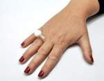 Bague céramique asymétrique Blanc