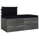 vidaXL Salon palette de jardin 2 Pièces avec coussins Bois de pin massif