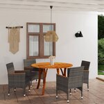 vidaXL Ensemble de salle à manger de jardin 5 Pièces Gris