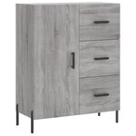 vidaXL Buffet haut Sonoma gris 69 5x34x180 cm Bois d'ingénierie