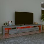 vidaXL Meuble TV avec lumières LED Sonoma gris 260x36 5x40 cm