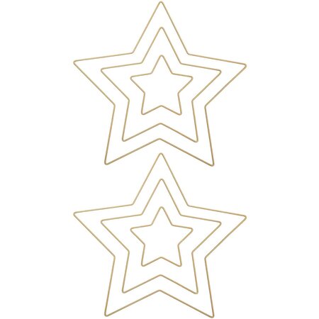 2 étoiles métalliques dorées 11 x 10 5 cm