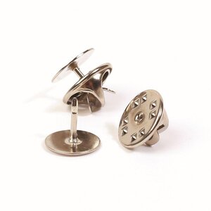 Lot de 10 supports de pins - Argent - 10 mm