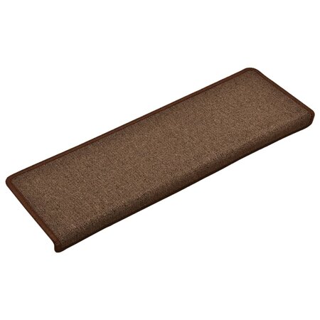 vidaXL Tapis d'escalier 15 Pièces 65x21x4 cm Marron