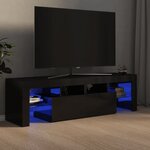 vidaXL Meuble TV avec lumières LED noir brillant 140x36 5x40 cm