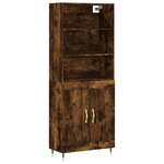 vidaXL Buffet haut Chêne fumé 69 5x34x180 cm Bois d'ingénierie
