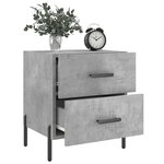 vidaXL Table de chevet gris béton 40x35x47 5 cm bois d’ingénierie